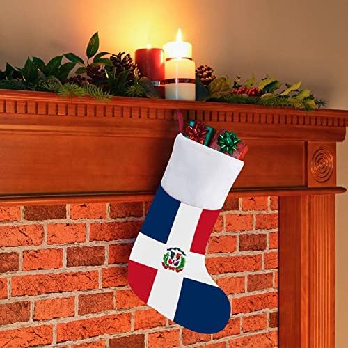 Dominikanska Republika zastava Božić viseći čarape za čarape za Xmas Tree Kamin za odmor Domir Decor