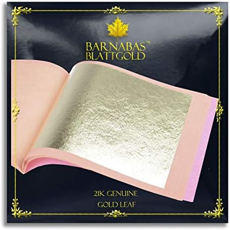 Barnabas Blattgold: listovi od 21k zlata [25 listova, 3,1 inč] - aka listovi zlatne folije, listovi od pravih