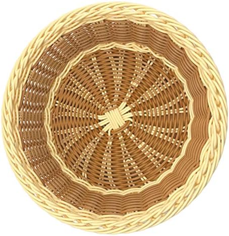 Doitool košara za kruh, 1pc okrugla tkana košara voća Kućni držač za kruh plastična korpa mješovite