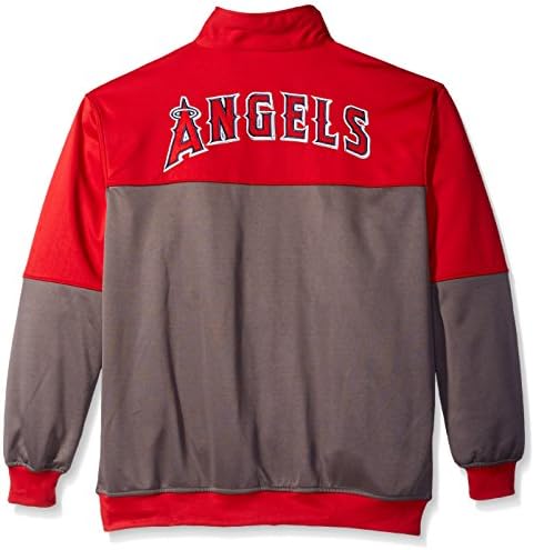 Profil Big & Vill MLB Los Angeles Angels Muški Poly Fleece Yoked Jakna s Wordmark Logotip, 5x, Crvena