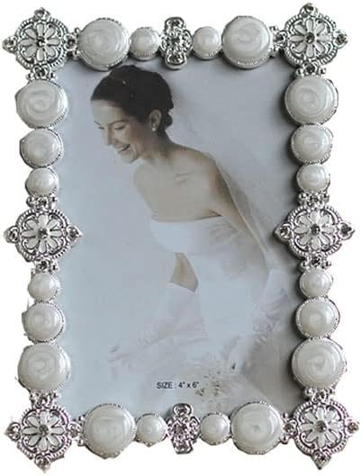 BHVXW Metal Photo Okvir sa kamenim okvirom za fotografije Vintage Wedding Photo Frame Ukras