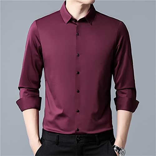 Muške haljine bez bora Casual Dress Shirt Regular Fit Button down Shirts Solid Turn-Down Collar