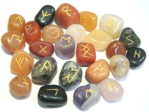 Crystalmorcle Lot od 25 Multi Crystal Rune Carving Stones Crystal Bealing Reiki Feng Shui Poklon