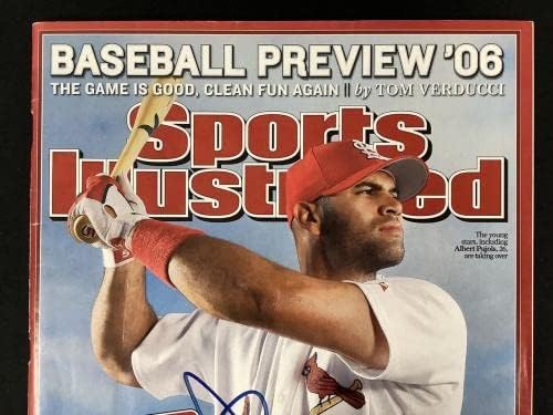 Albert Pujols potpisan Sports Illustrated 4/3/06 bez etiketa Cardinals autogram JSA - potpisani MLB časopisi