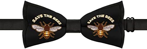 FORSJHSA Save the Bees muške leptir mašne podesive štampane Novitetne kravate