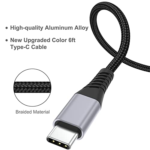 6ft dugačak USB C kabl za punjenje, 2 paketa izdržljiv USB A do USB Tip C 3A kabl za brzo punjenje kompatibilan