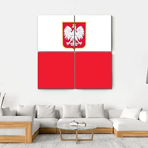 ERGO PLUS Republika Poljska zidna umjetnost sa zastavom zapanjujuća rastegnuta slika spremna za Okačenje