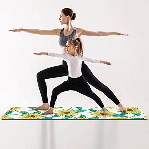 Unicey debela neklizajuća Vježba & amp; fitnes 1/4 prostirka za jogu sa suncokretima Print za Yoga Pilates & amp;