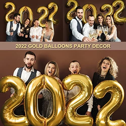 2022 Zlatni broj balona, ​​veliki 42 inčni baloni zlata za rođendan Novogodišnji godišnjica