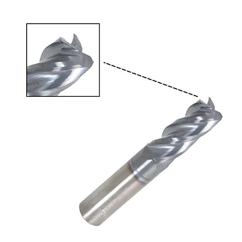 kimllier 1/2 inča 4 flauta Helix Carbide kvadratni krajnji mlin TiAlN presvučen za Aluminij rezani