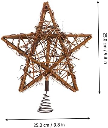 Seemoon 1 set Rattana pentagrama lampica božićne stablo star topper xmas stablo staklo zvijezda