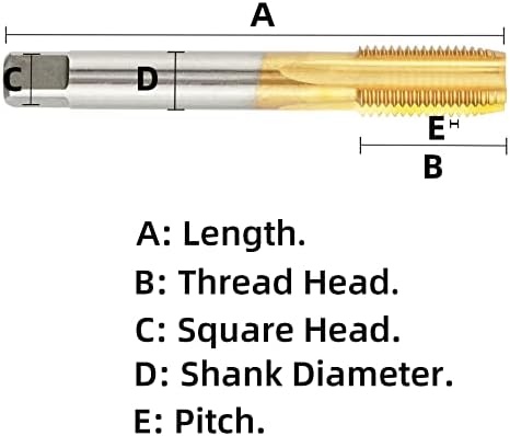 Aceteel Metric M41 x 1,5 HSS TI-obloženi navoj ravne flaute Dodirnite, M41 x 1,5 mm Titanijumski
