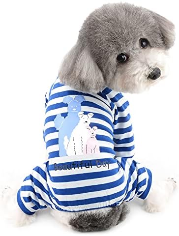 Zunea pas pidžama za male pse Dječji dječaci meka pamuk štenad odjeća prugasta pajamas kombinezon