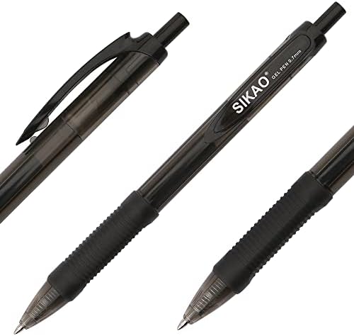 Gel olovke 60 paketa crna gel olovke sitno točke glatko pisanje Olovke bez mrlje, crne olovke, udobne hvataljke