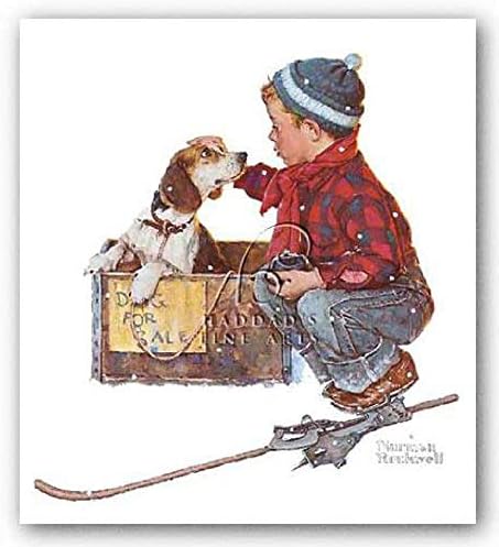 Dječak upoznaje svog psa Normana Rockwella dječak i njegov pas Series11x14 Art Print Poster