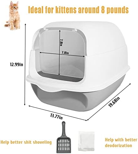 BNOSDM kutija za mačke sa poklopcem srednje plastične kutije za mačke zatvorene standardne toalete