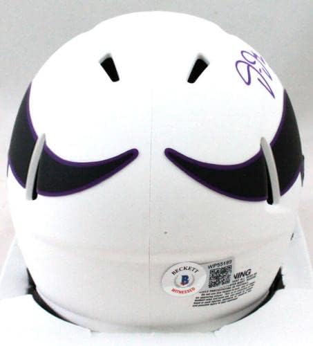 Justin Jefferson potpisao Vikings Lunar Speed Mini Helmet - Ba W Hologram *NFL Mini Helmets sa ljubičastim
