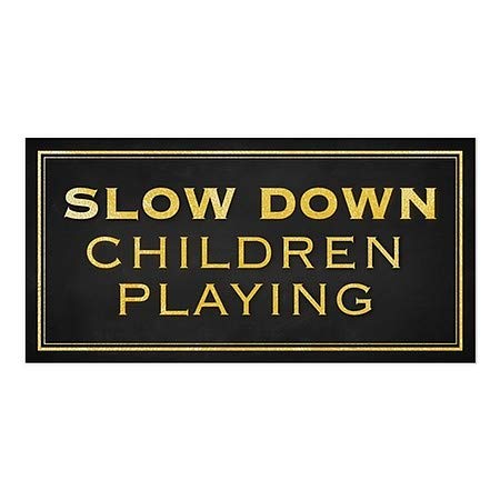 CGsignLab | Usporite djecu koja igraju -classic zlato prozor Cling | 24 x12