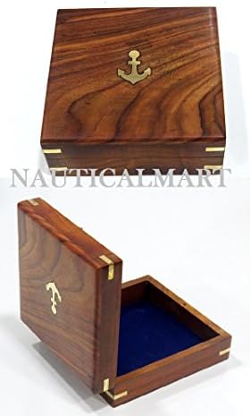 NauticalMart set od 2 drvena nakita, kutija za odlaganje, komplet, kontejner za ormarić, foto, sitnice, pismo,