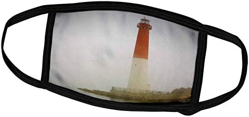 3drose pečat grad-arhitektura-fotografija svjetionika Barnegat na obali Jerseyja po maglovitom danu.
