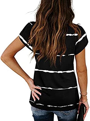 Weny ljetni vrhovi za žene Trendy kratki rukav casual labav gornji majica za latinu rukav V-izrez