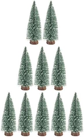 Ultnice 10pcs 20cm tabletop mini smrznuto božićno drvce Mini borove stabla Sisal stabla snježno drvo umjetno
