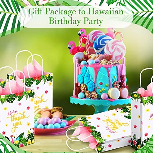 24 kom havajske poklon torbe Aloha Party Favor torbe Tropske poklon torbe Luau Goodie torbe sa ručkama havajske