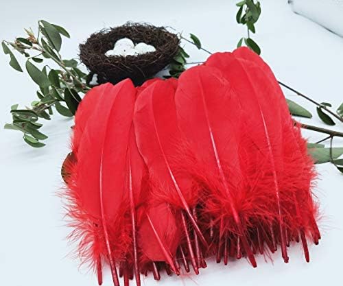 100kom crveno Gusje perje 6-8 inča za zanate ukrasi za svadbene zabave Odjeća šeširi dodatna oprema