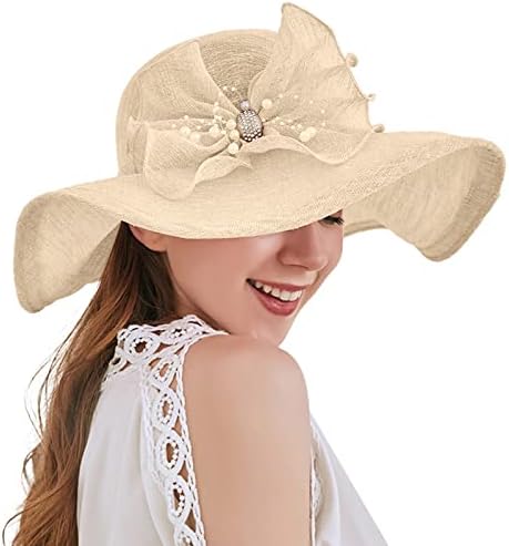 Ženska čipka cvijeća mladenka vjenčana šeširka Žene Ljetna haljina kapa široka listova cvijeta mladenka za