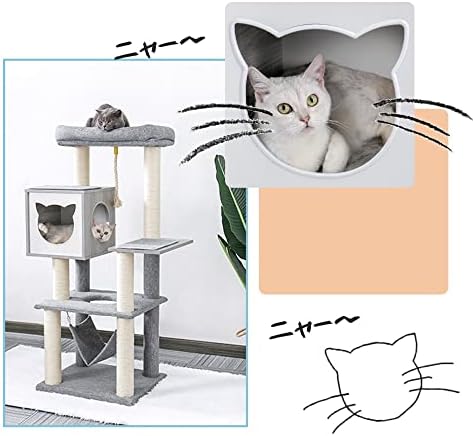 LEPSJGC mačka mače stub za grebanje sa igračkom miša na gornjem krevetu za opuštanje ogrebotina Sisal za igru