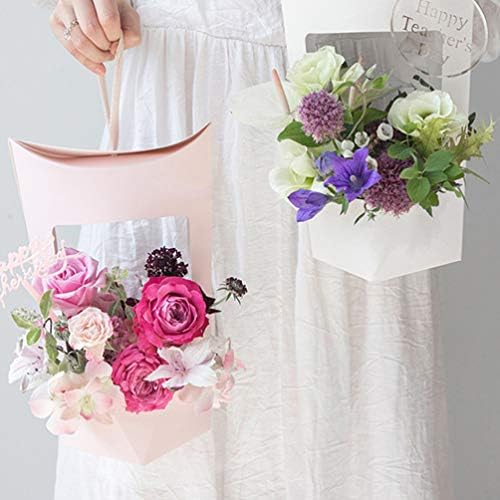 AMOSFUN zanatski papir za plovilo 5pcs Clear cvijet poklon torba minimalistički cvjetni bouquet torbe