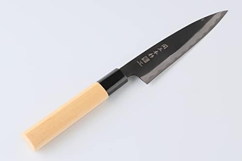 Seki Sanbonsugi japanski Pomoćni kuharski kuhinjski nož, Kurouchi karbonski Čelični alat, drvena drška Shiraki,