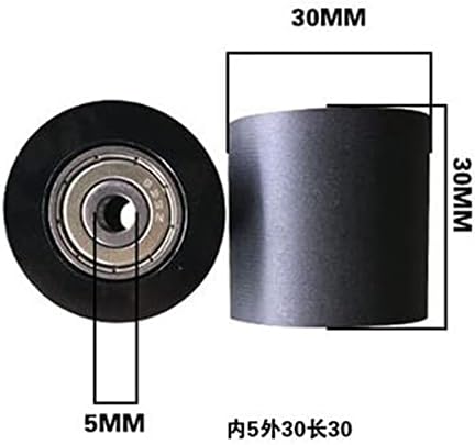 Crni ležaj gumeni točak Prečnik 30mm visina 30mm pogonjena remenica Mute vodič točak dvostruki ležaj 1kom