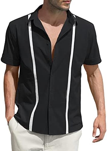 Ljetne košulje na plaži za muškarce muške Casual čvrste džepne kopče rever duge rukave košulje