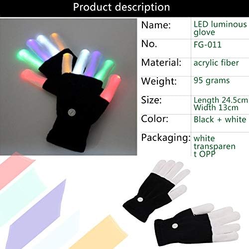 Xie 1 par LED svjetlosni rukavi šarene svjetlosne bljeskalice skeletne rukavice Halloween Stage
