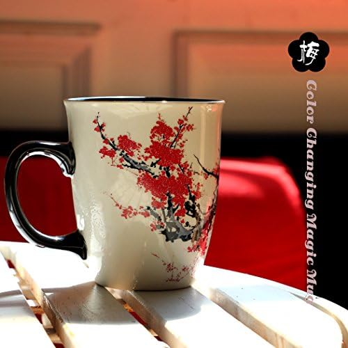 Asmwo mijenjanje boje osjetljiva na toplotu Magic Funny Art šolja veliki čaj čaj Plum Blossom