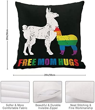 Rainbow Pride Gay Lesbian Same Sex LGBTQ Backing Cover Cover Besplatno Mom Hugs Alpaca Gay Baby Jastuk