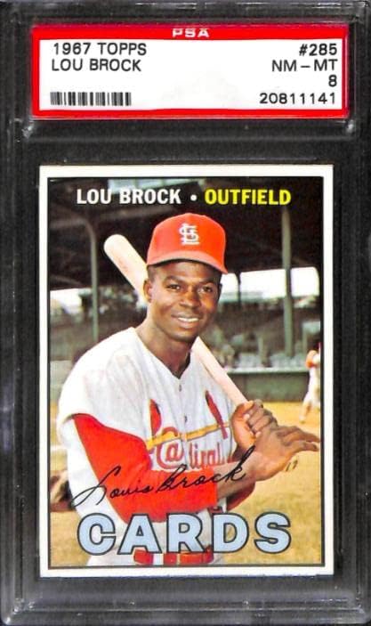 1967. topps 285 Lou Brock PSA 8 20811141 - bejzbol kartice u obliku ploča