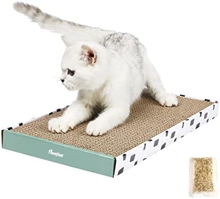 PAWSFANS mačka grebalica kartonska podloga za ogrebotine s kutijom izdržljiva valovita grebanja