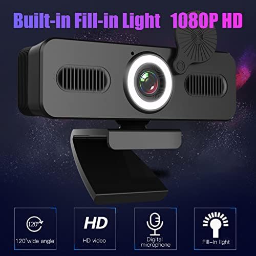 Buzhi Computer Camera, 1080p HD Webcam Web kamera sa mikrofonom USB PC web kamere 120 stupnjeva širok ugao sa