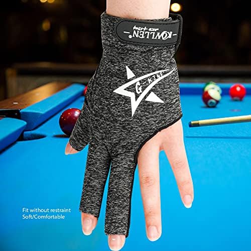 Konllen Billiard rukavice Profesionalni prozračni i udobni bilijar Match rukavice Neklizajući Podesivi pogodni