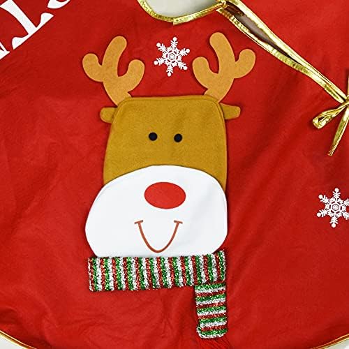 Suknja za božićne stablo, eane 48 inčni tepih za tepihe sa snjegovićima Santa Claus Snowflake ELK 3D