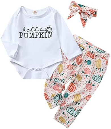 Preemie Baby Poklon set Toddler Kids Boys Girls Outfit Halloween Pumpkin Pisma Otisci dugih rukava
