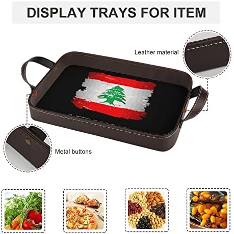 Zastava države Libanon Koža Organizator) Plad za posluživanje sa ručkama Dekorativna ladica za kućnu kuhinju