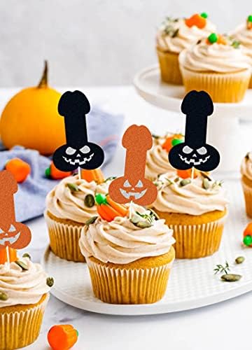 24pcs Halloween Bachelorette Party Penis, Penis Cupcake Toppers, Girl's Party decors, Girl's Night Decors,