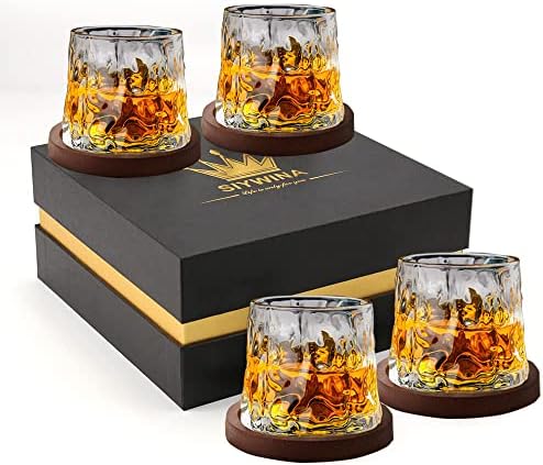 Inconly Whisky naočare kristalne naočare Set kamenje naočare debelo dno poklon naočare(Set od 4)