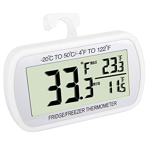 Vodootporni termometar za frižider, digitalni termometar za zamrzivač, Max / Min funkcija snimanja veliki