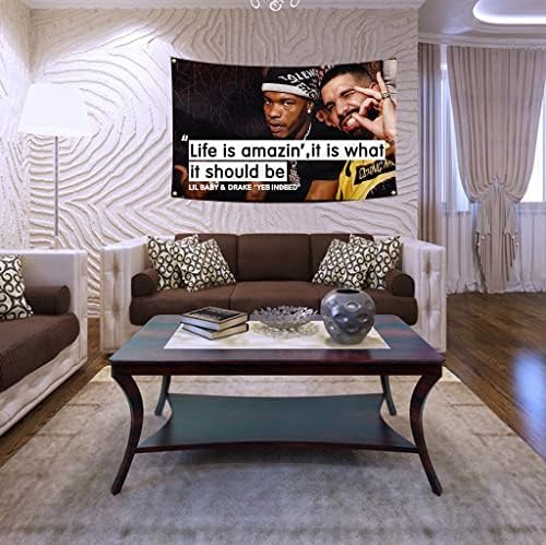 Zastava Drake 3x5feet Život je nevjerojatni 'To je ono što bi trebao biti baner soba za spavanje