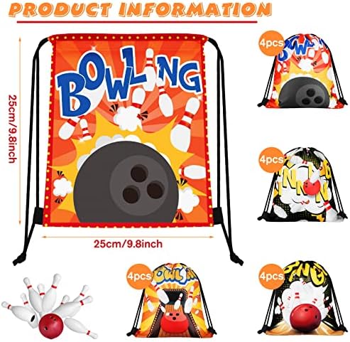 Woanger 16 komada Bowling Party Favors Torbe Poklopac poklon torbe za poklon Bowling Print Candy Goodie Grickalice