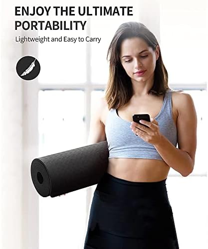 Yfbhwyf prostirka za jogu-Premium neklizajuća prostirka za vježbanje debljine 2 mm, prostirka za rastezanje Vježba & podloga za fitnes za sve vrste joge, Pilates & vježbe na podu